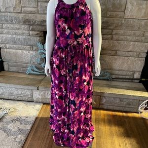 Calvin Klein Size 12 long Maxi Dress Purple Pink